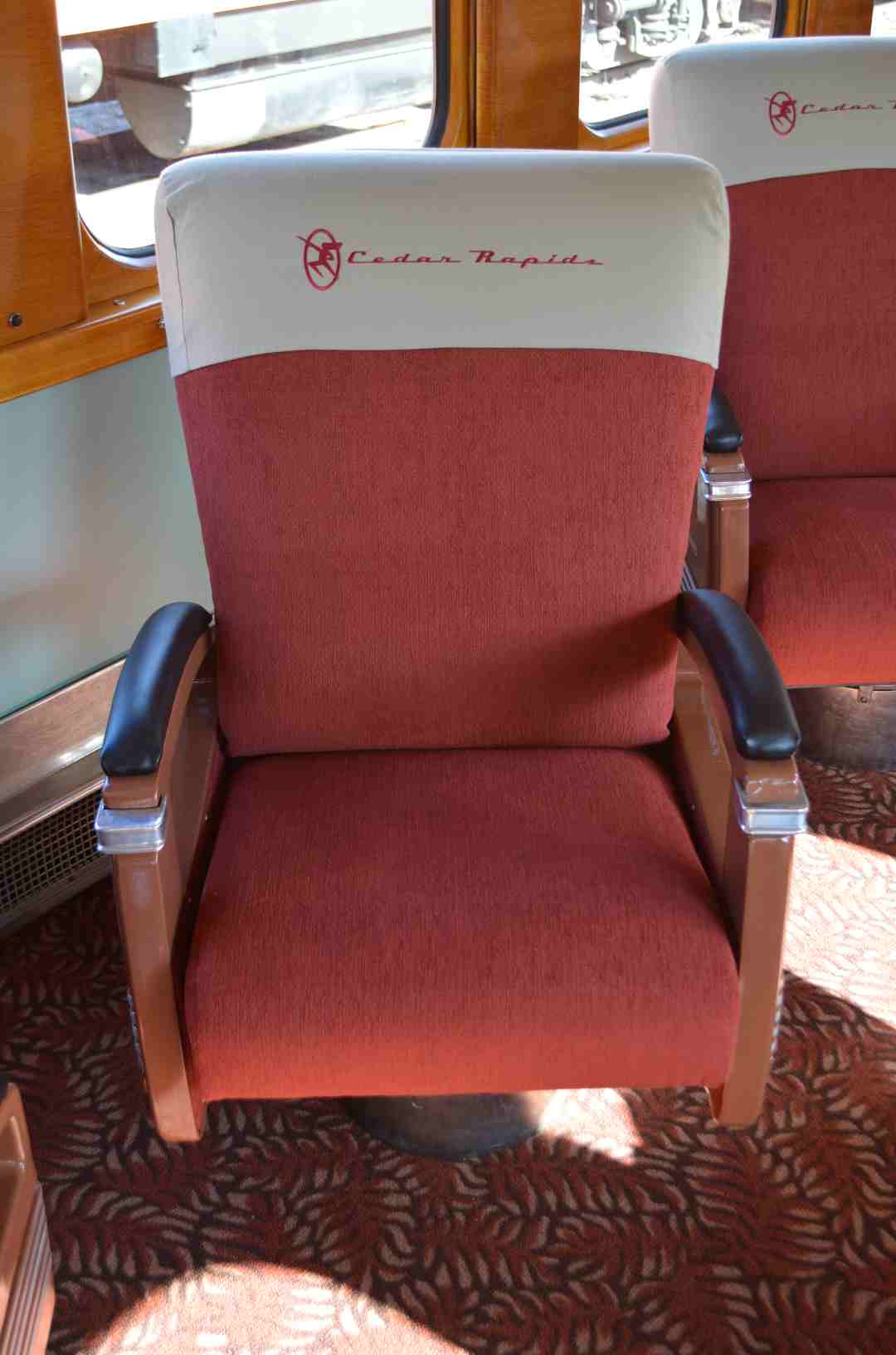 D38647  Restored parlor chair in Milwaukee Rd Cedar Rapids Minneapolis Jct, MN  9-13-14.jpg