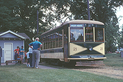Patrons queue at City Park; the shelter was relocated from the Colorado and Southern platform at Colorado State University down the street; Erik Ledbetter photo